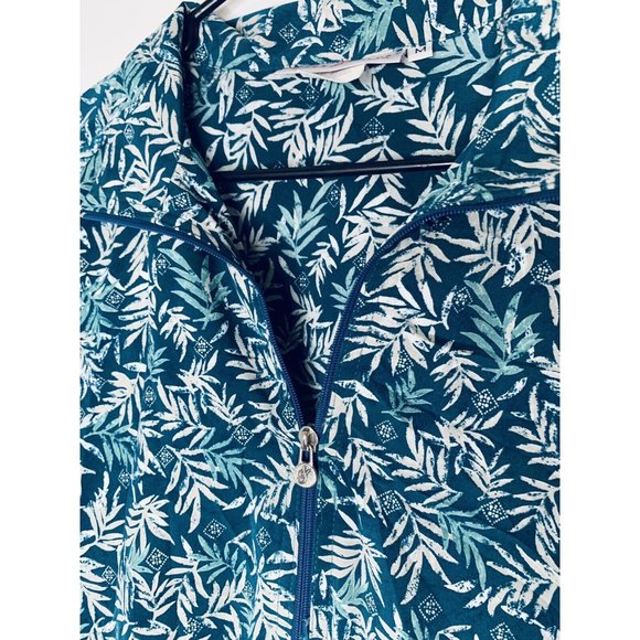 Bette & Court Woman Wind‎ Jacket  Leafs 1/2 Zip Pullover Pockets Size M(0520) - Picture 6 of 8